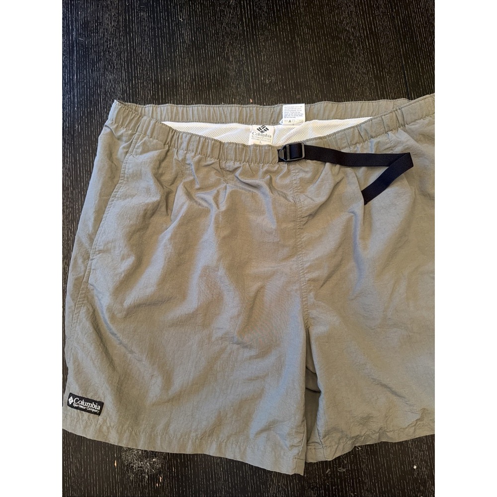 Columbia Sportswear Olive Hiking Shorts Elastic Belt Mens L (D)